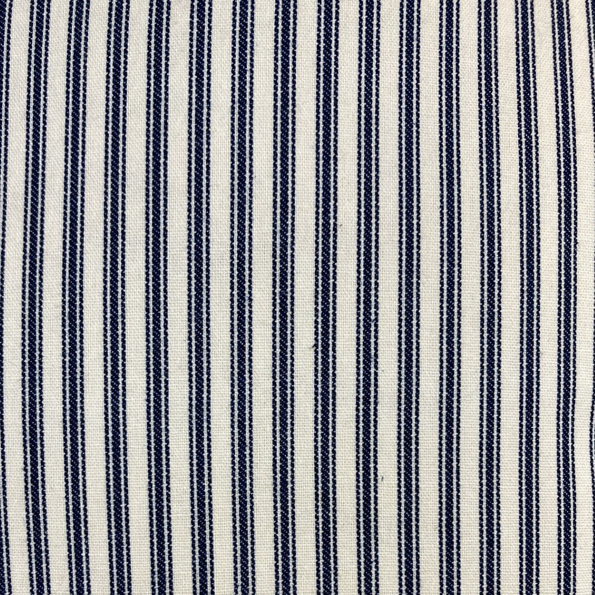 just cushions classic ticking striped cushion navy blue sustainable cotton handmade cushion made in the uk fabric sample
