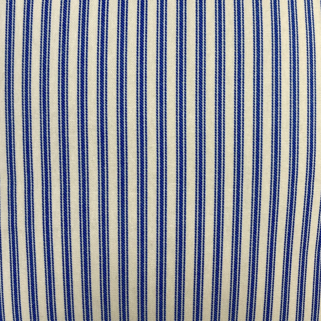 just cushions classic ticking striped cushion royal blue sustainable cotton handmade cushion made in the uk fabric sample