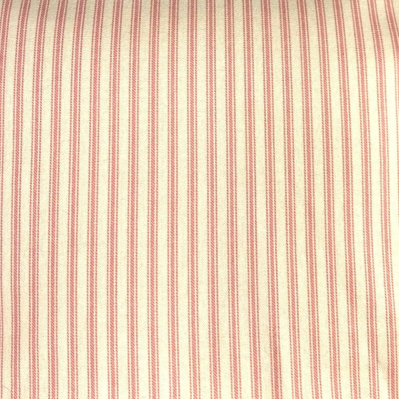 just cushions classic ticking striped cushion pink sustainable cotton handmade cushion made in the uk fabric sample