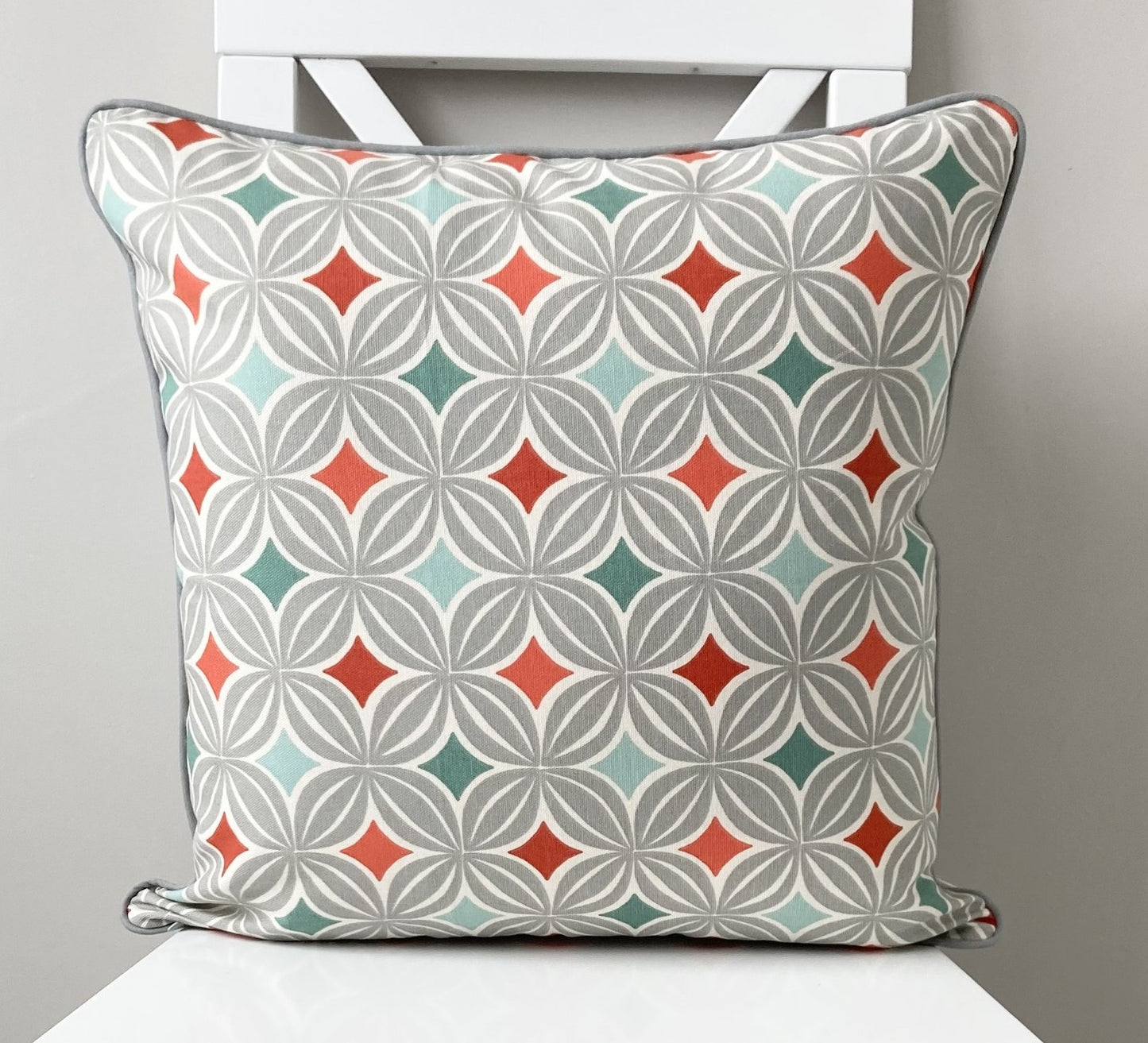 Laila Geometric Cushion - Burnt Orange