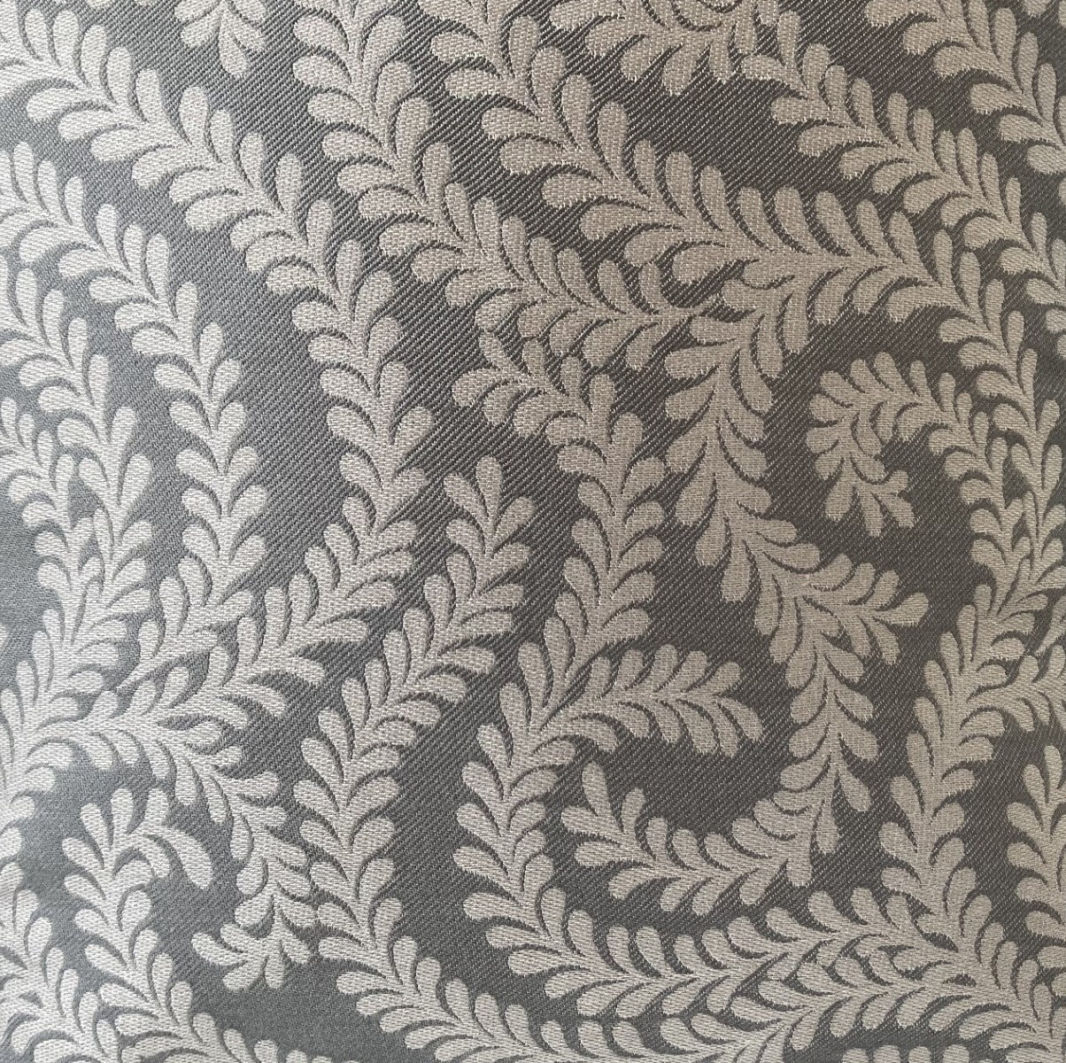 just cushions little leaf patterned cushion handmade in the uk cream grey cushion fabric sample