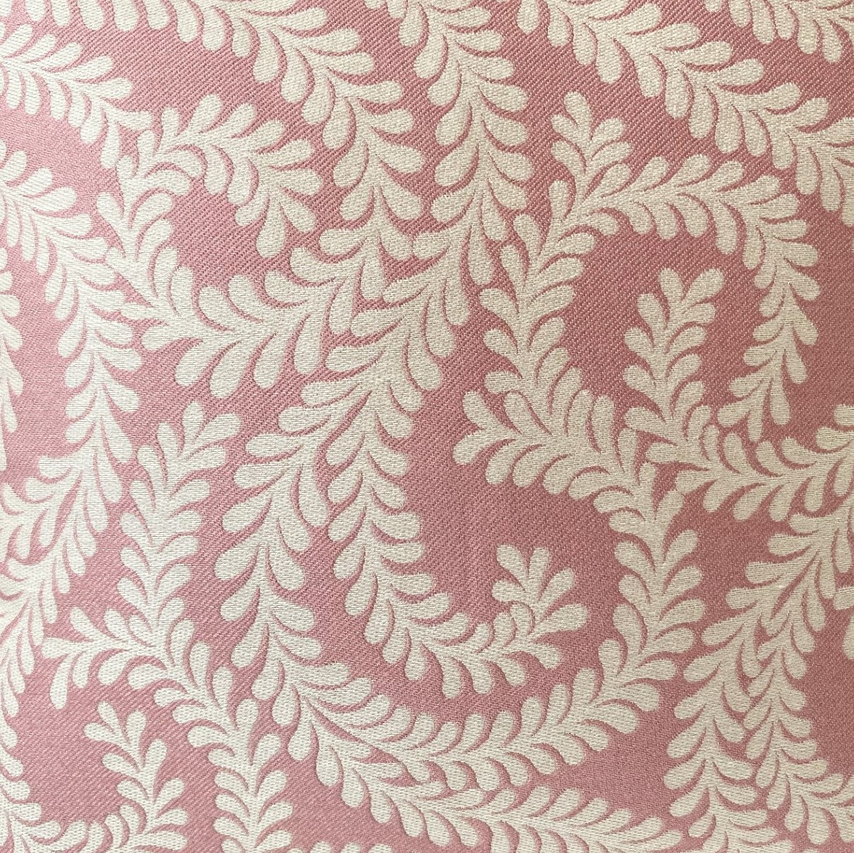 just cushions little leaf patterned cushion handmade in the uk cream pink cushion fabric sample