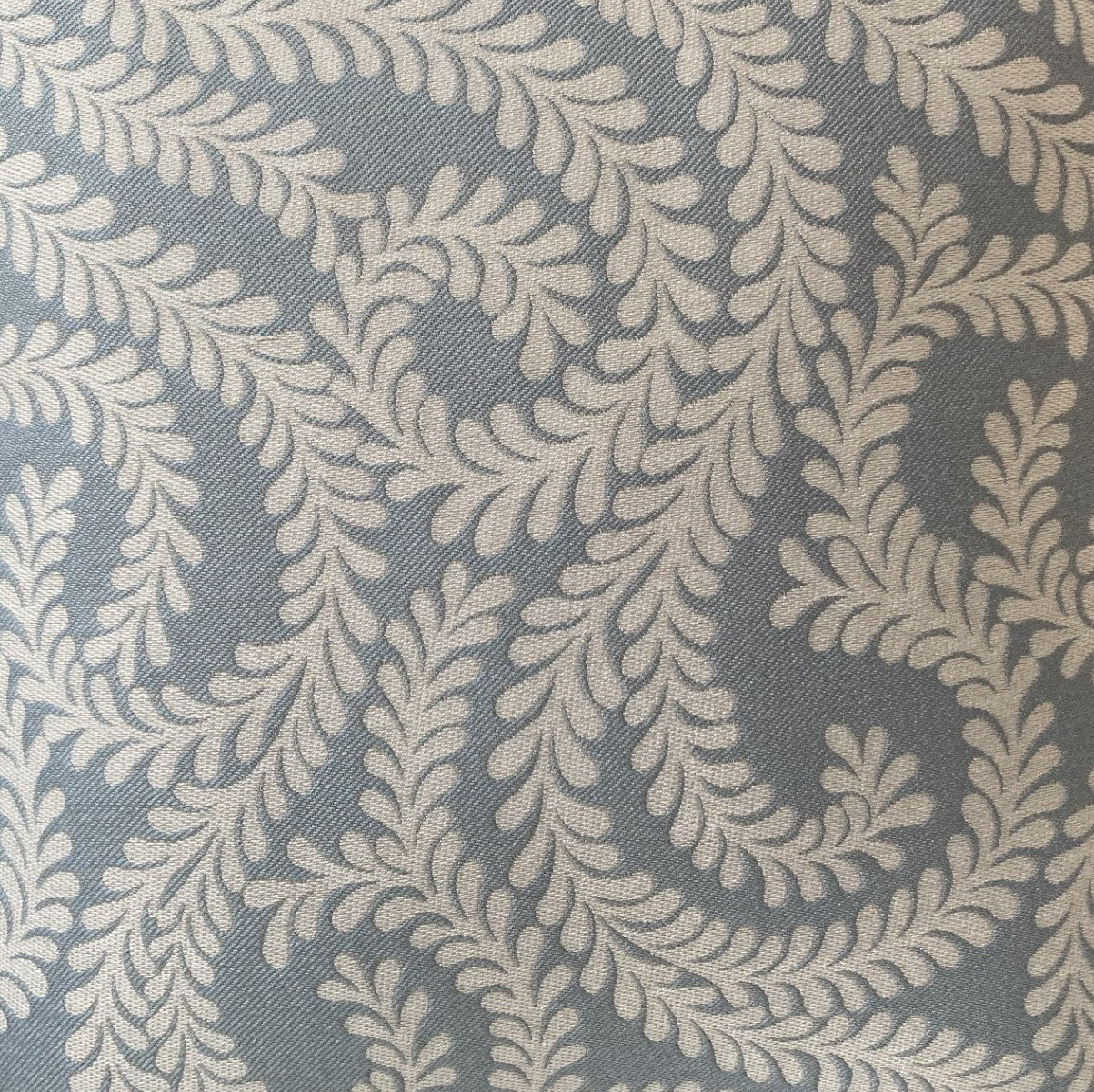 just cushions little leaf patterned cushion handmade in the uk cream light blue cushion fabric sample