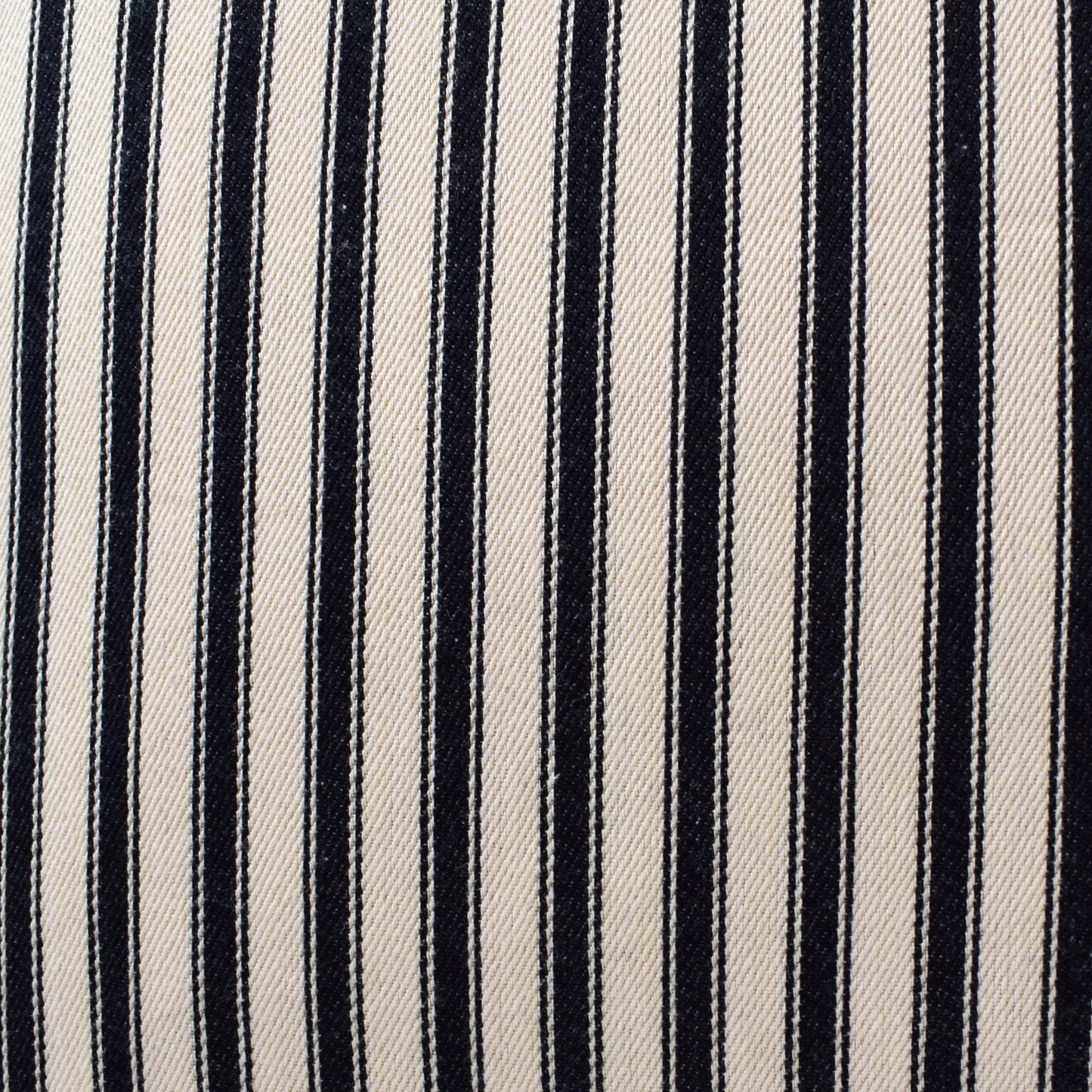 just cushions soft ticking striped cushion black sustainable cotton handmade cushion made in the uk fabric sample