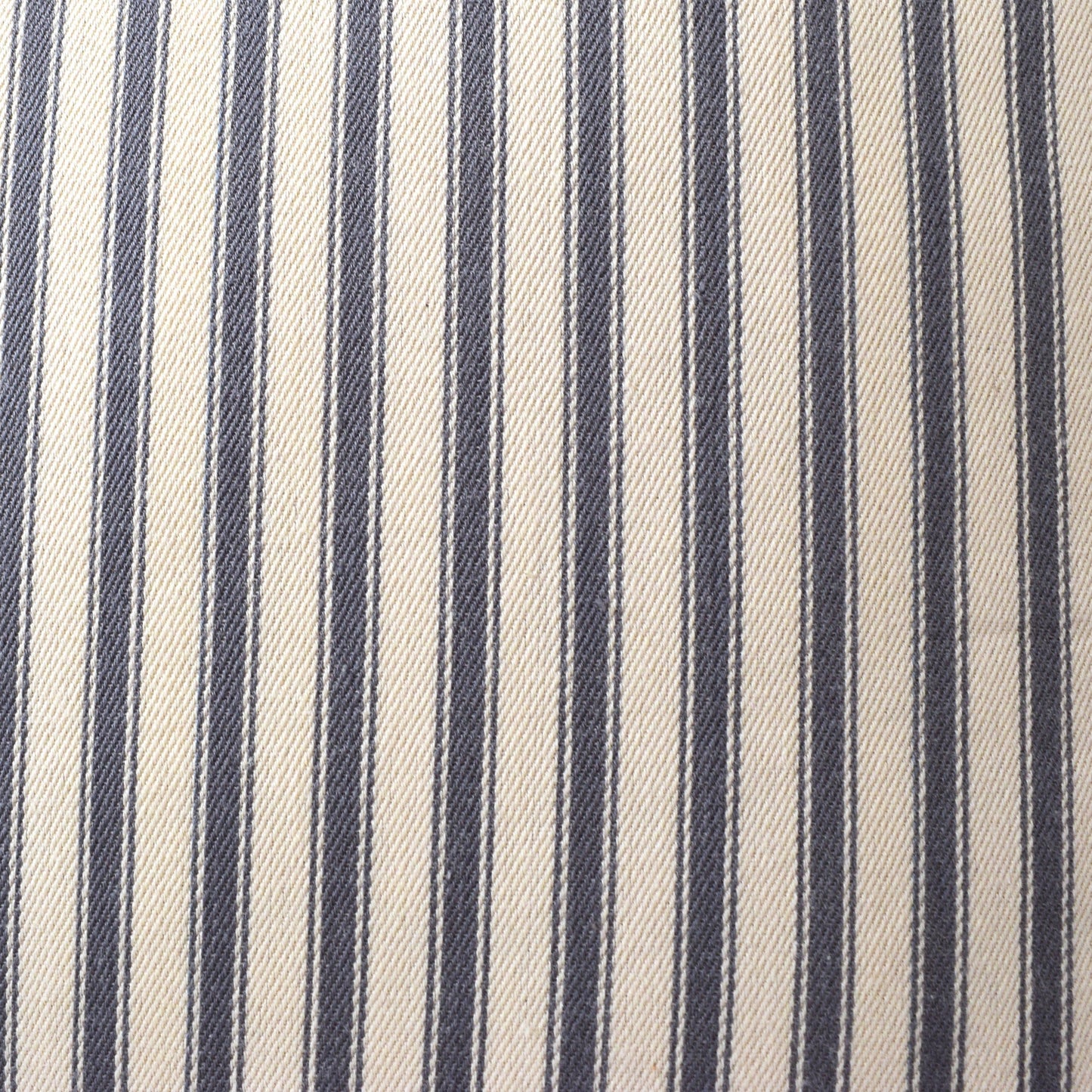 just cushions soft ticking striped cushion grey sustainable cotton handmade cushion made in the uk fabric sample