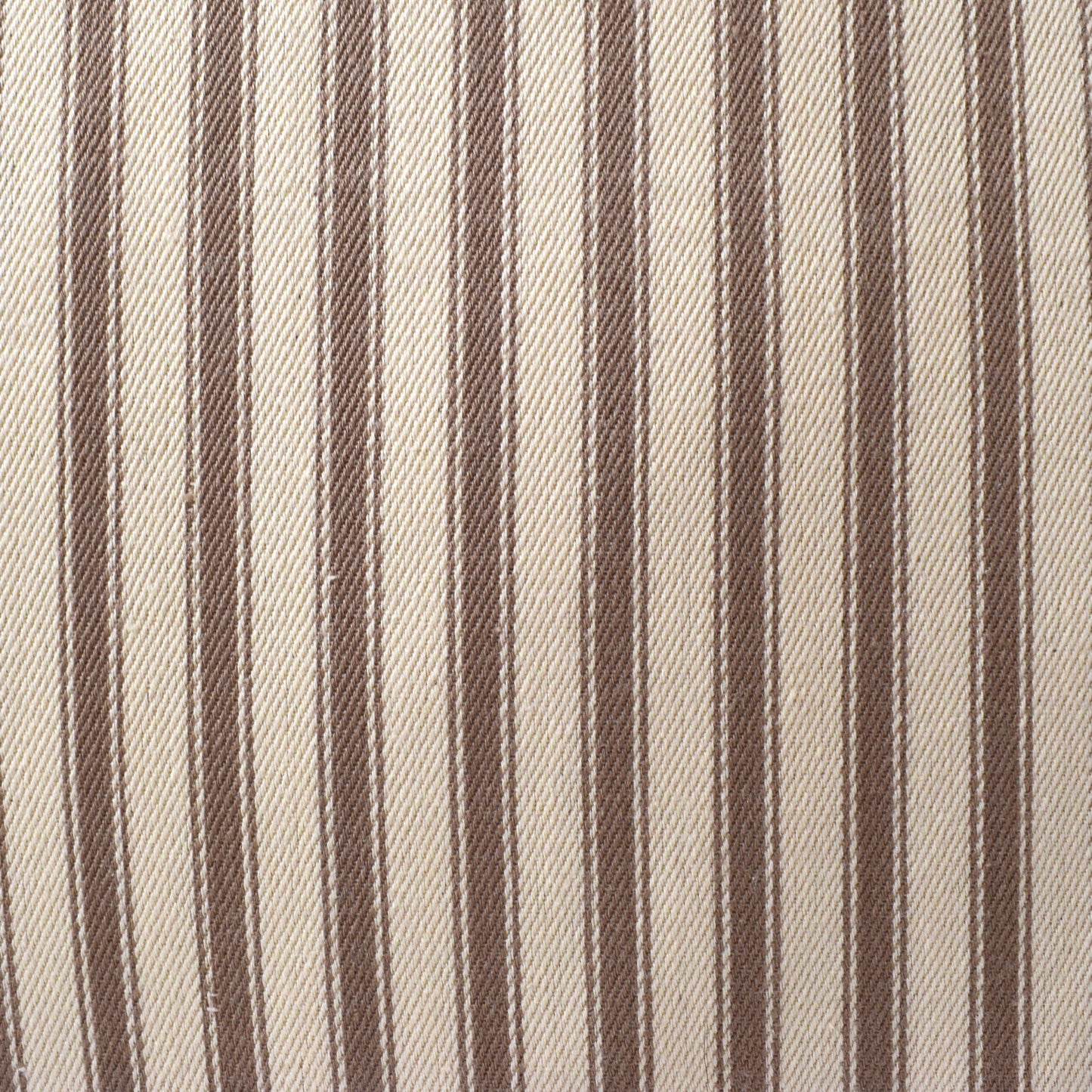 just cushions soft ticking striped cushion cream beige brown sustainable cotton handmade cushion made in the uk fabric sample