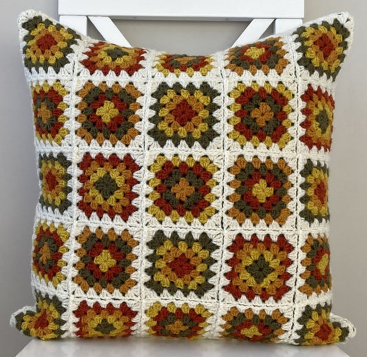 just cushions autumn colours granny squares square crochet cushion