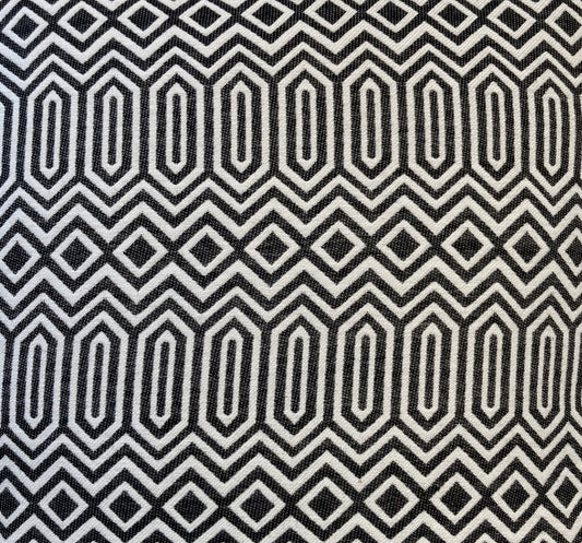 just cushions diamond retro blackand white cushion fabric sample