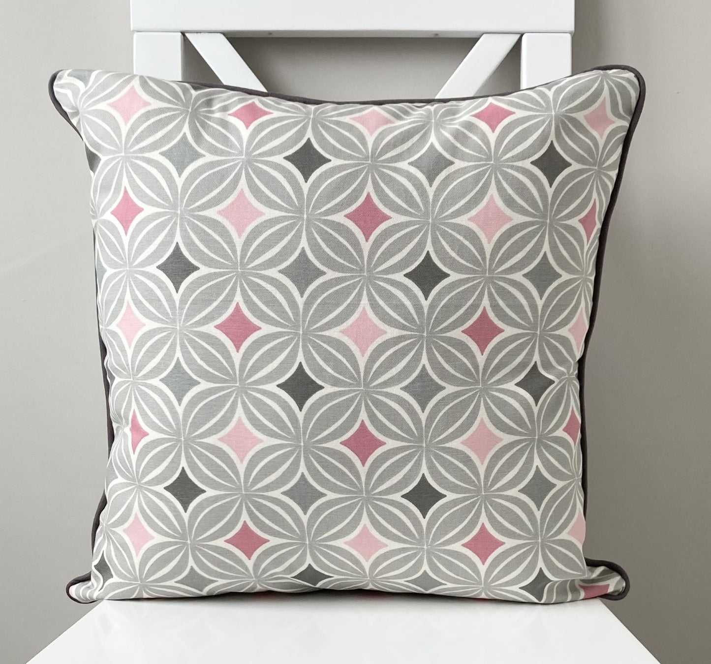 Laila Geometric Cushion - Blush Pink