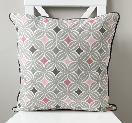 Laila Geometric Cushion - Blush Pink