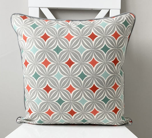 Laila Geometric Cushion - Burnt Orange