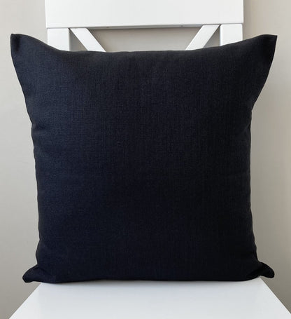 just cushion linen look cushion plain cushion in quality fabric handmade in the uk black 18" 20" 22" square