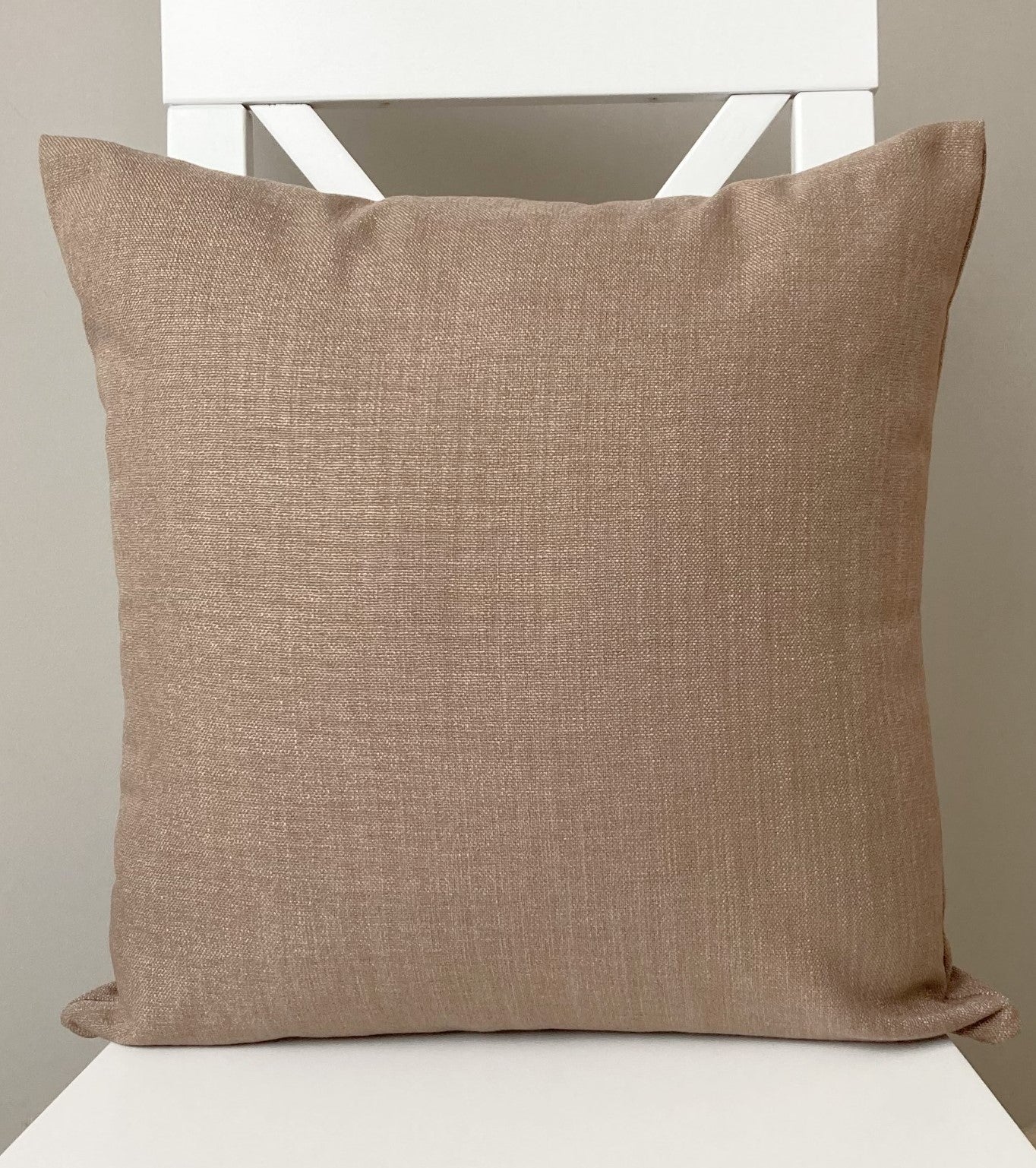 just cushion linen look cushion plain cushion in quality fabric handmade in the uk brown orangey brown 18" 20" 22" square