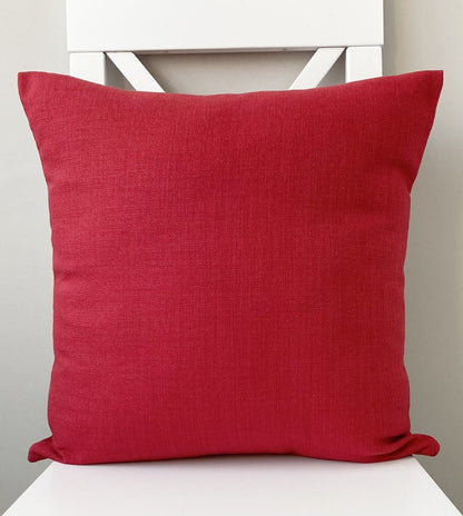 just cushion linen look cushion plain cushion in quality fabric handmade in the uk dark red  18" 20" 22" square