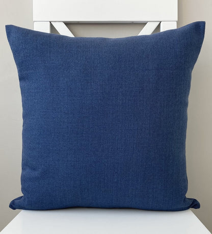 just cushion linen look cushion plain cushion in quality fabric handmade in the uk blue 18" 20" 22" square