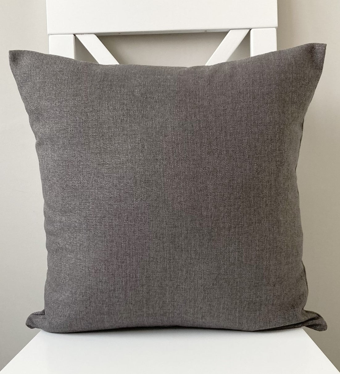 just cushion linen look cushion plain cushion in quality fabric handmade in the uk dark mid grey 18" 20" 22" square