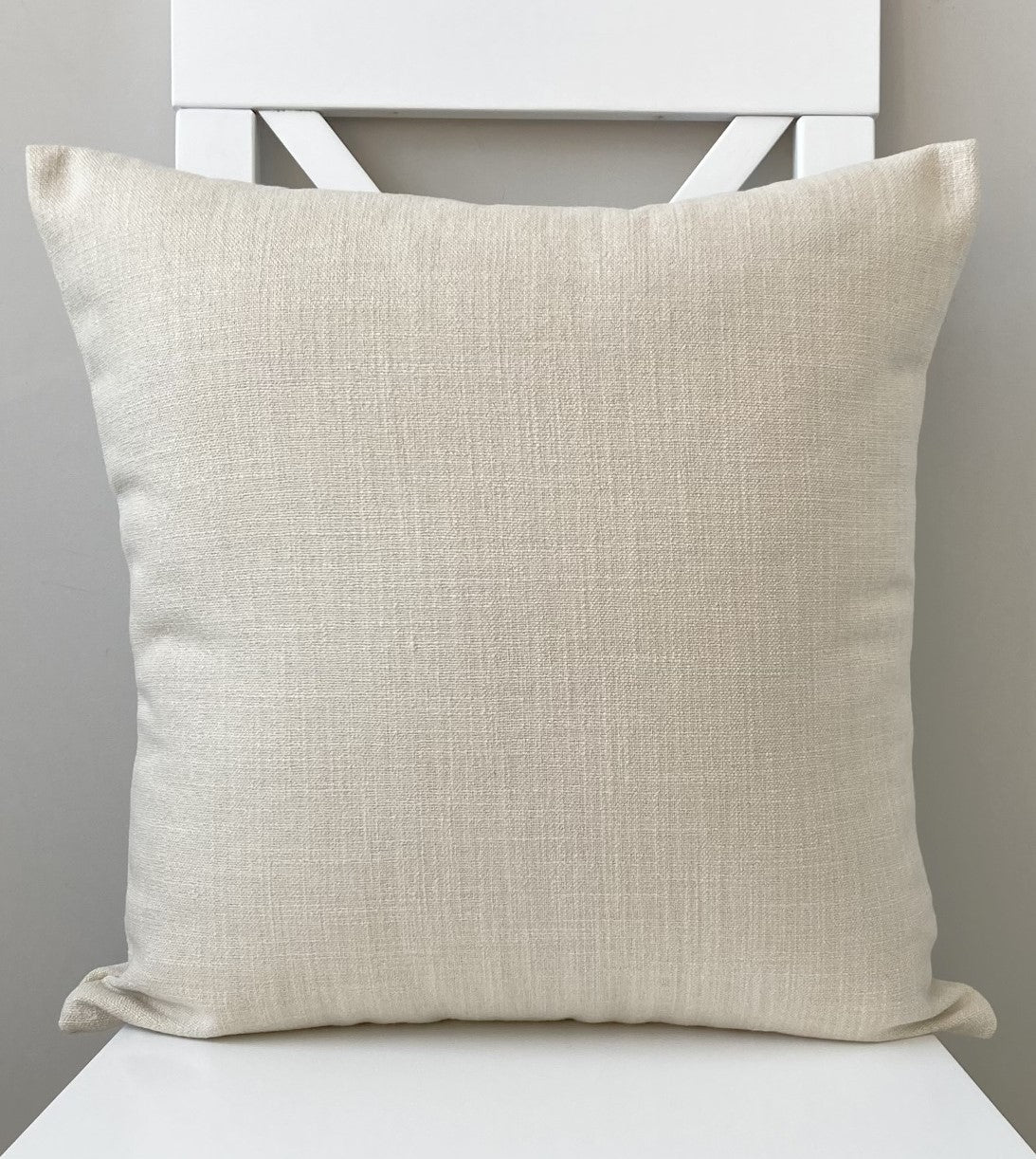 just cushion linen look cushion plain cushion in quality fabric handmade in the uk cream off white cream 18" 20" 22" square