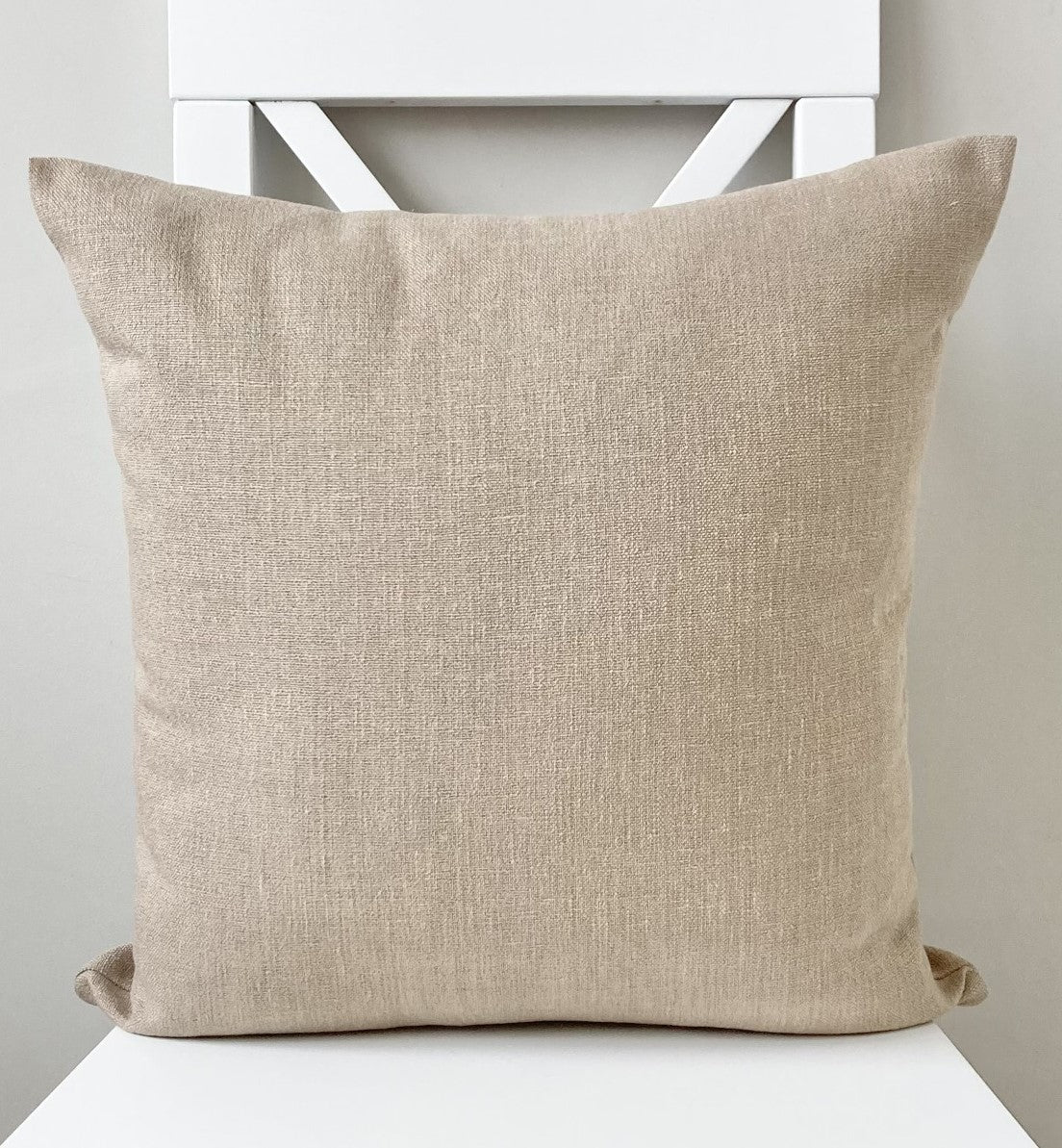just cushion linen look cushion plain cushion in quality fabric handmade in the uk beige light brown dark cream 18" 20" 22" square
