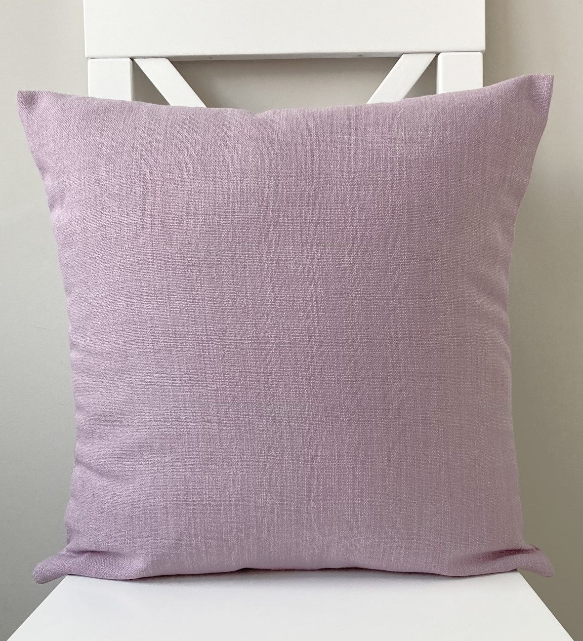 just cushion linen look cushion plain cushion in quality fabric handmade in the uk pale lilac pink 18" 20" 22" square