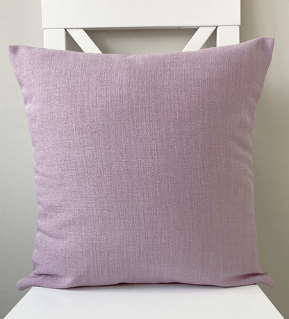 just cushion linen look cushion plain cushion in quality fabric handmade in the uk pale lilac pink 18" 20" 22" square
