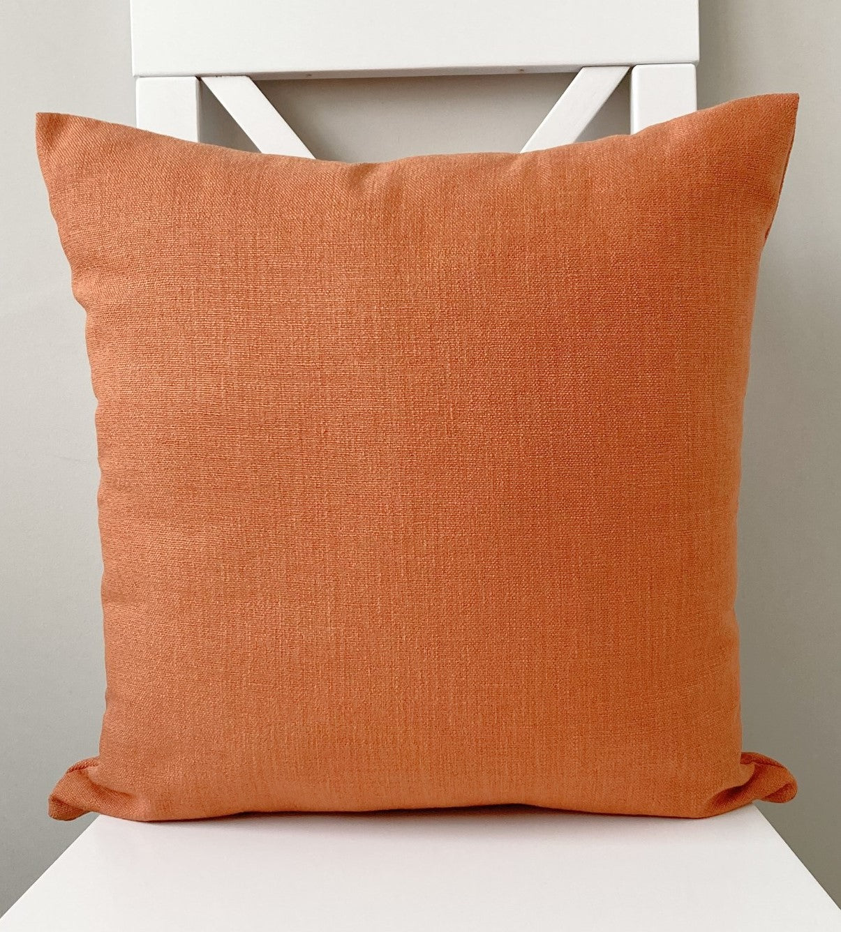 just cushion linen look cushion plain cushion in quality fabric handmade in the uk orange tangerine  18" 20" 22" square