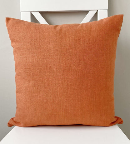 just cushion linen look cushion plain cushion in quality fabric handmade in the uk orange tangerine  18" 20" 22" square