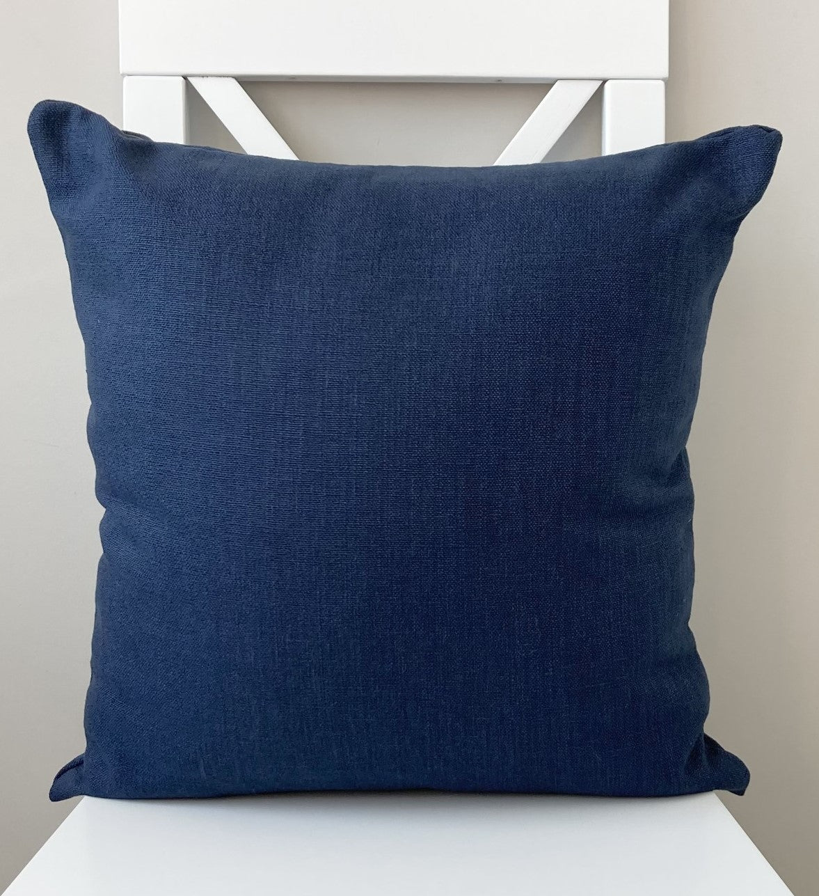 just cushion linen look cushion plain cushion in quality fabric handmade in the uk navy blue 18" 20" 22" square