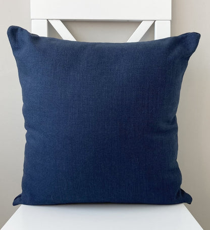 just cushion linen look cushion plain cushion in quality fabric handmade in the uk navy blue 18" 20" 22" square