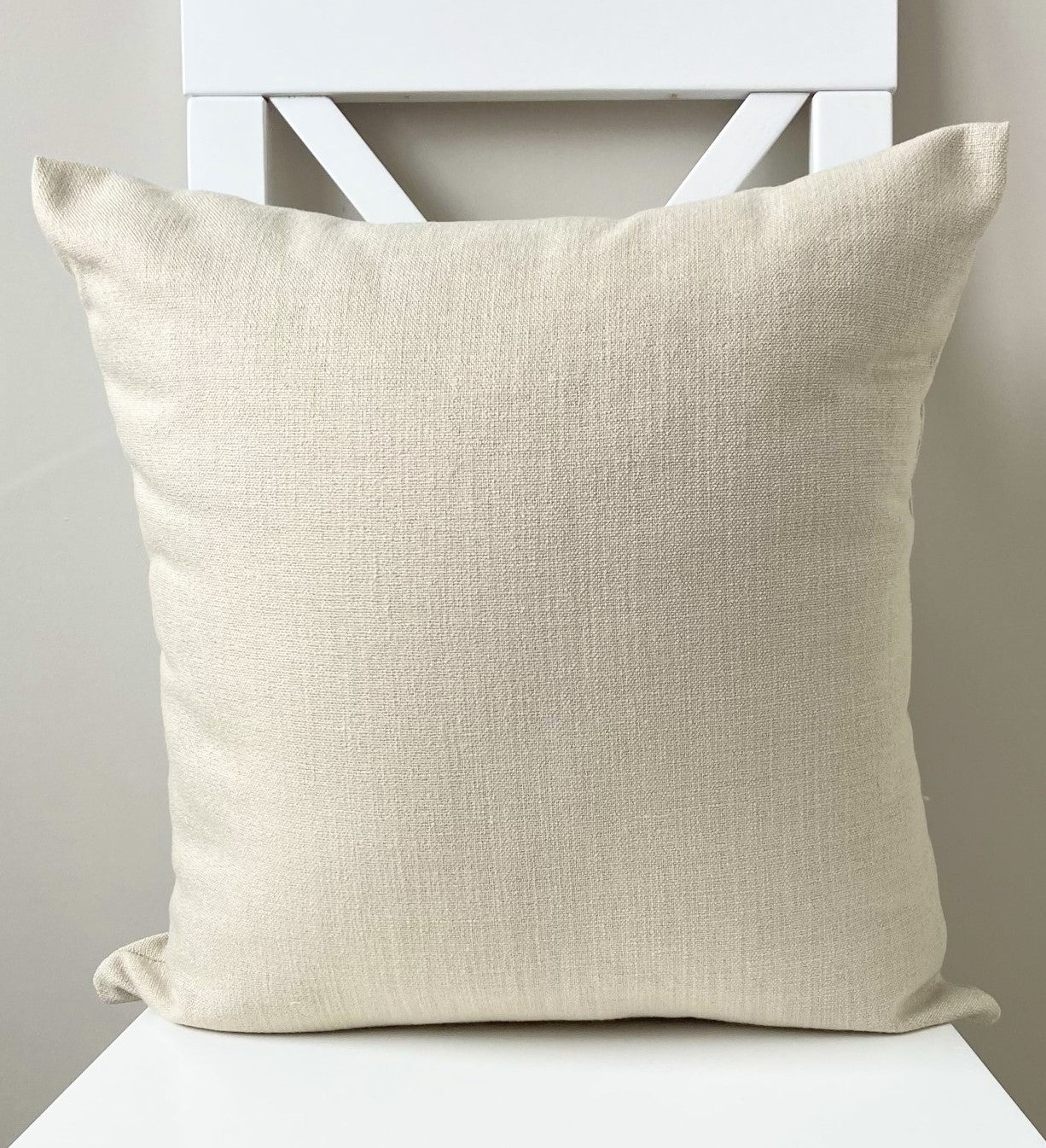 just cushion linen look cushion plain cushion in quality fabric handmade in the uk off white cream beige  18" 20" 22" square