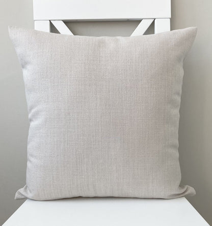just cushion linen look cushion plain cushion in quality fabric handmade in the uk pale light grey off white 18" 20" 22" square