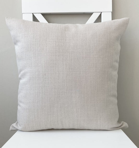 just cushion linen look cushion plain cushion in quality fabric handmade in the uk pale light grey off white 18" 20" 22" square