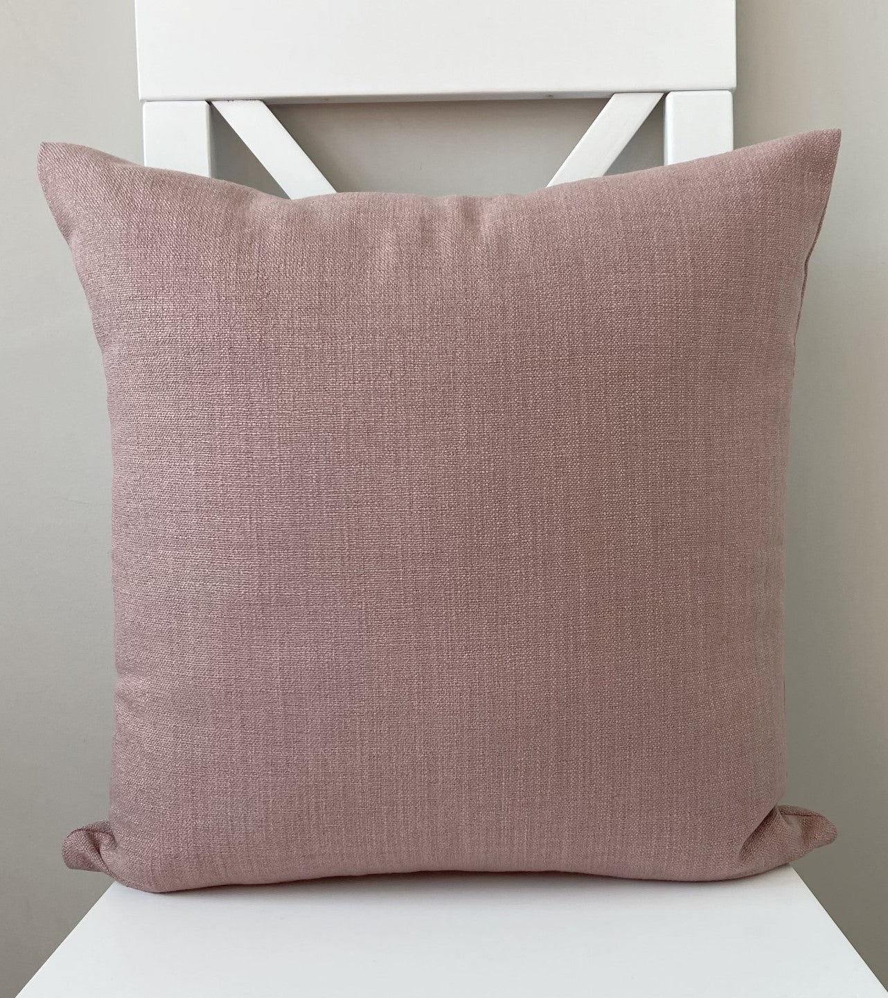 just cushion linen look cushion plain cushion in quality fabric handmade in the uk dusty pink 18" 20" 22" square