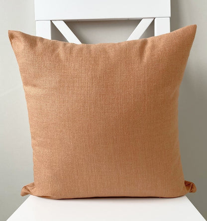 just cushion linen look cushion plain cushion in quality fabric handmade in the uk orange tangerine  18" 20" 22" square cushion