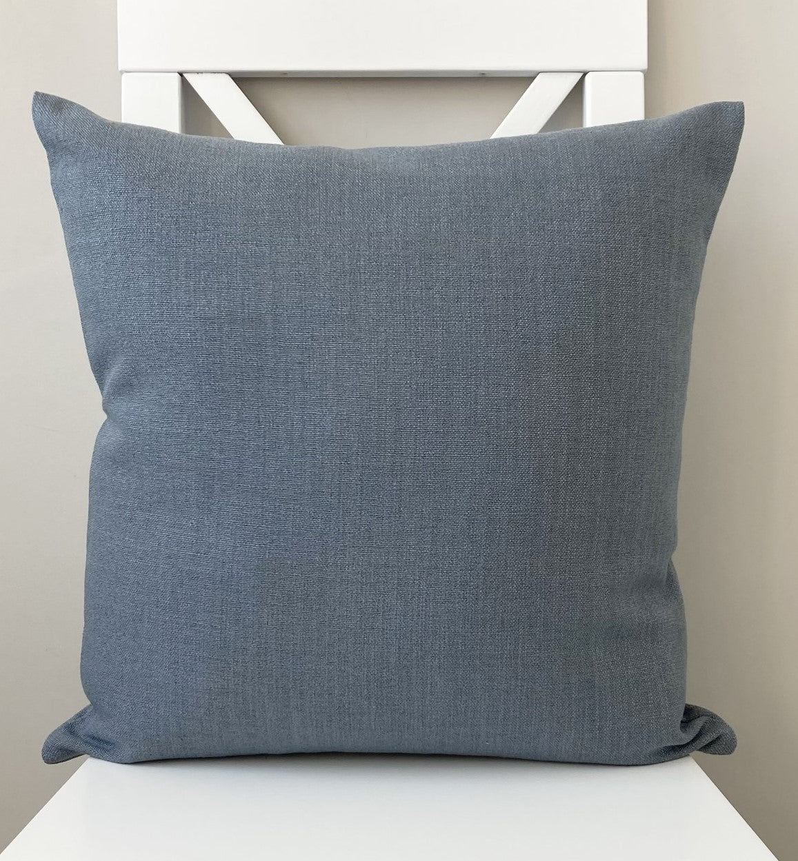 just cushion linen look cushion plain cushion in quality fabric handmade in the uk grey blue 18" 20" 22" square
