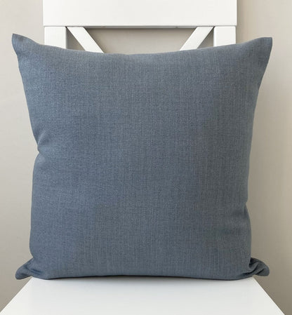 just cushion linen look cushion plain cushion in quality fabric handmade in the uk grey blue 18" 20" 22" square