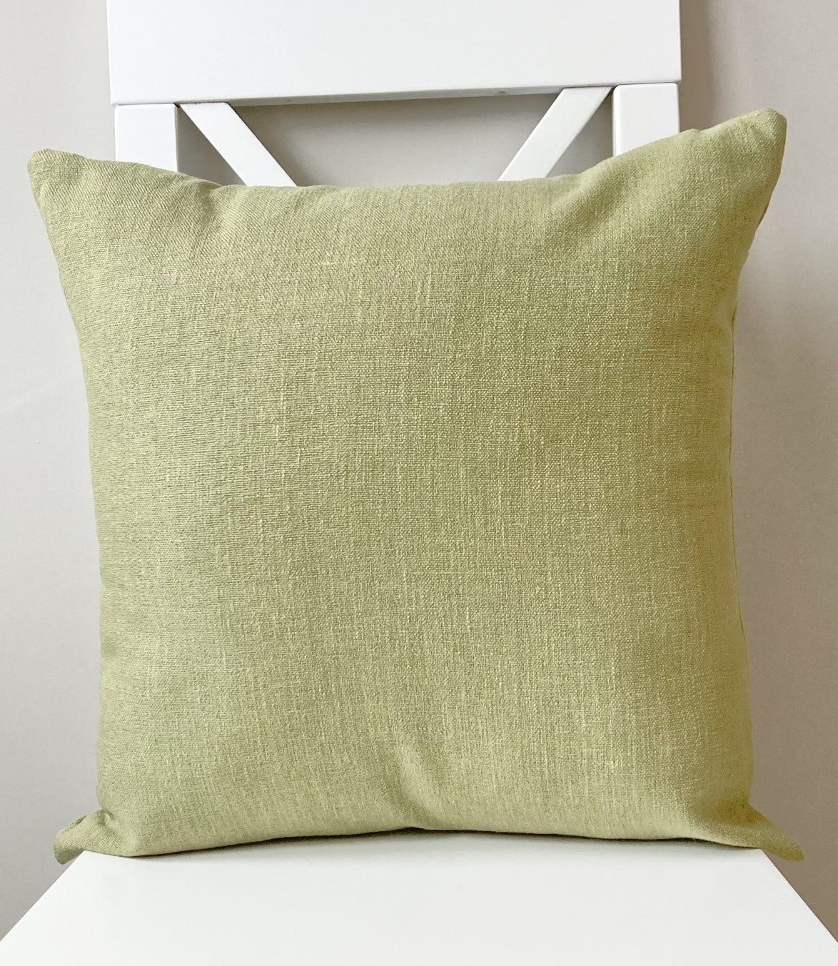 just cushion linen look cushion plain cushion in quality fabric handmade in the uk green yellow 18" 20" 22" square