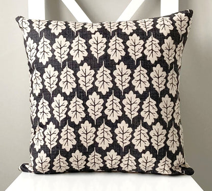 Oak Leaf Cushion - Ebony