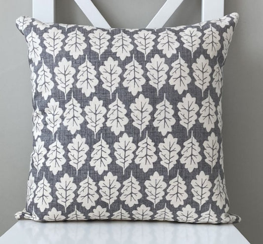 Oak Leaf Cushion - Pewter