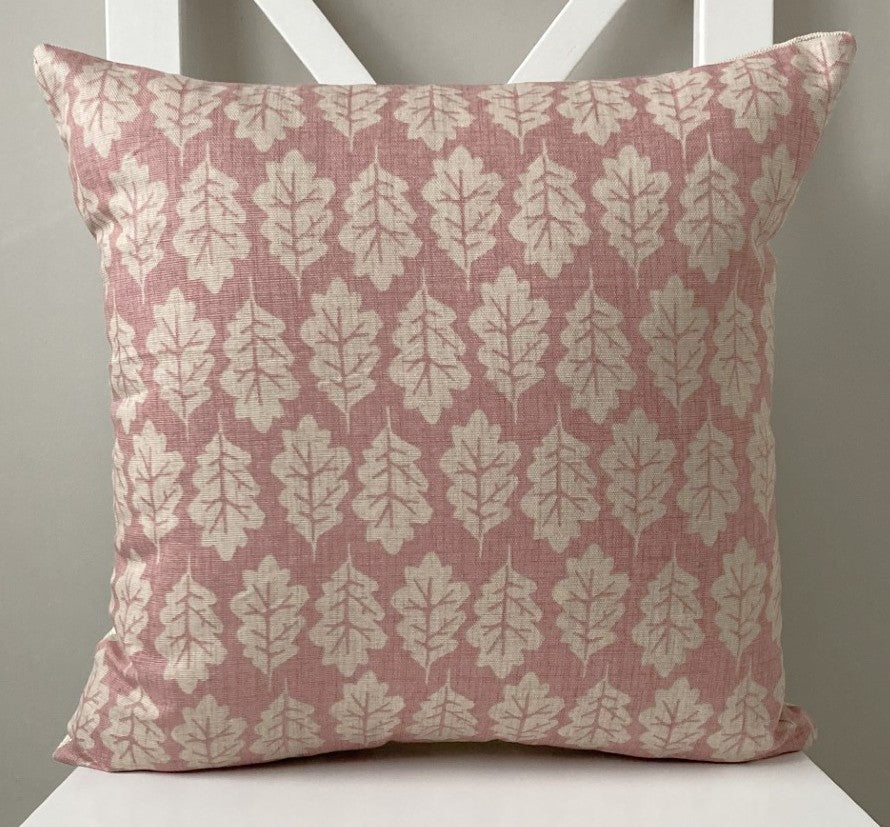Oak Leaf Cushion - Rose
