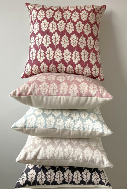 Oak Leaf Cushion - Rose