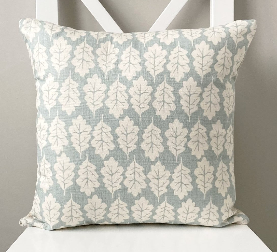 Oak Leaf Cushion - Duckegg