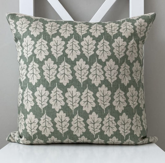 Oak Leaf Cushion - Lichen
