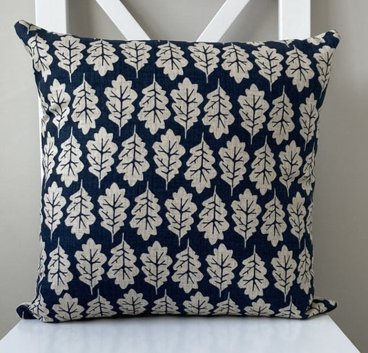 Oak Leaf Cushion - Midnight