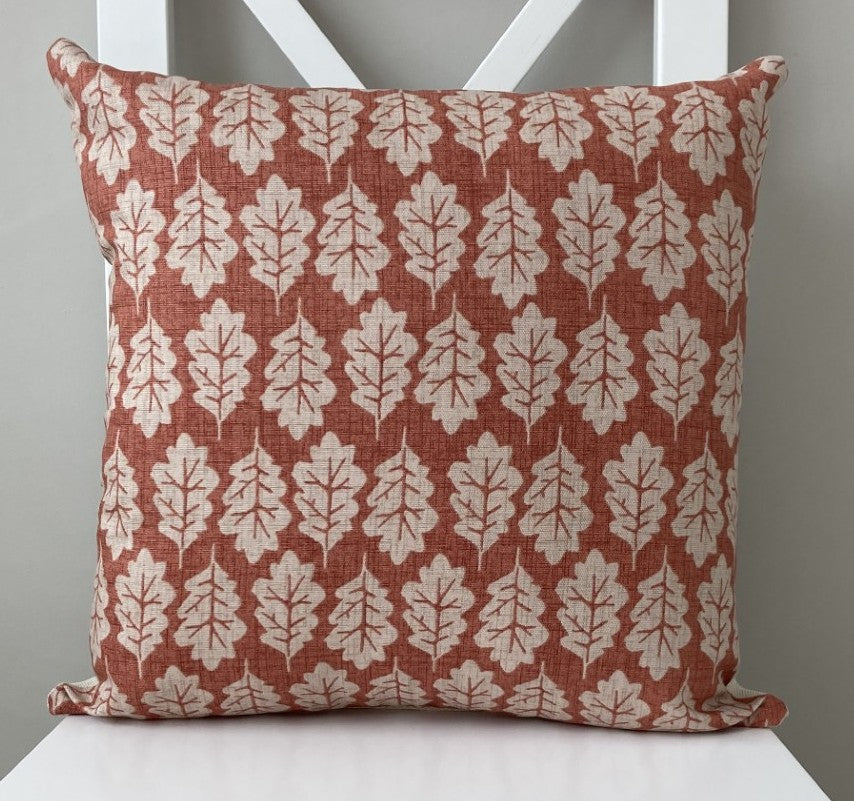 Oak Leaf Cushion - Paprika