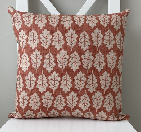 Oak Leaf Cushion - Paprika