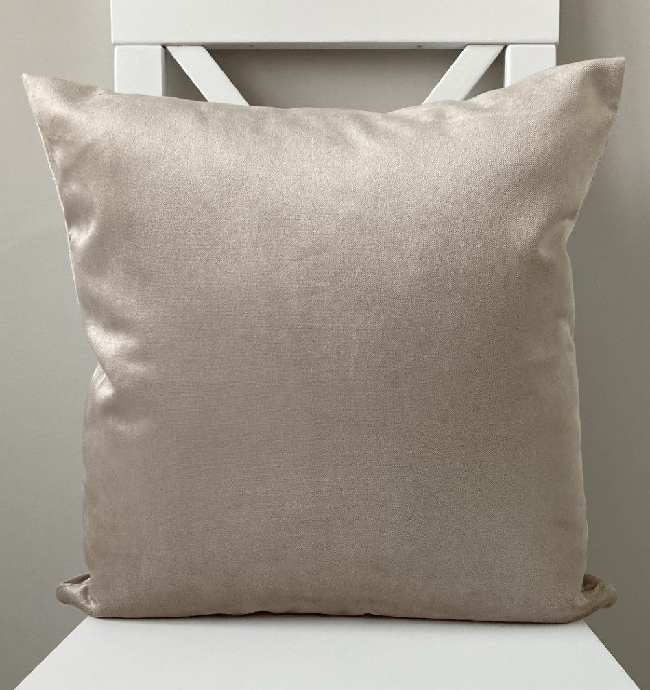 just cushions plush velvet cushion handmade in the uk beige cream
