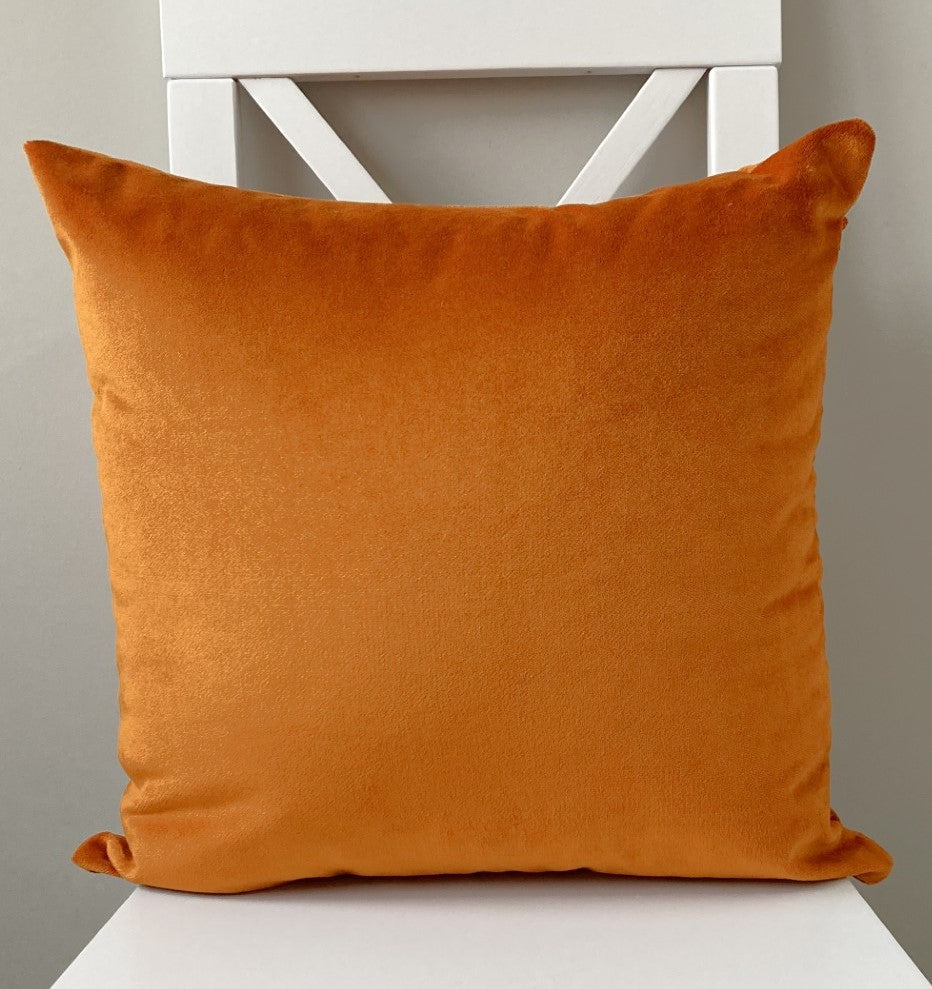 just cushions plush velvet cushion handmade in the uk orange