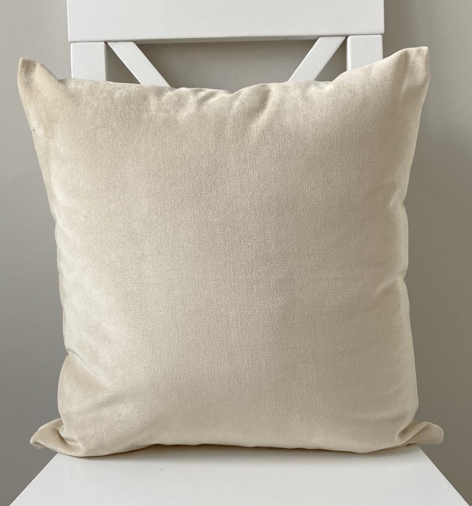 just cushions plush velvet cushion handmade in the uk cream off white