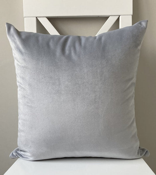 just cushions plush velvet cushion handmade in the uk grey silver