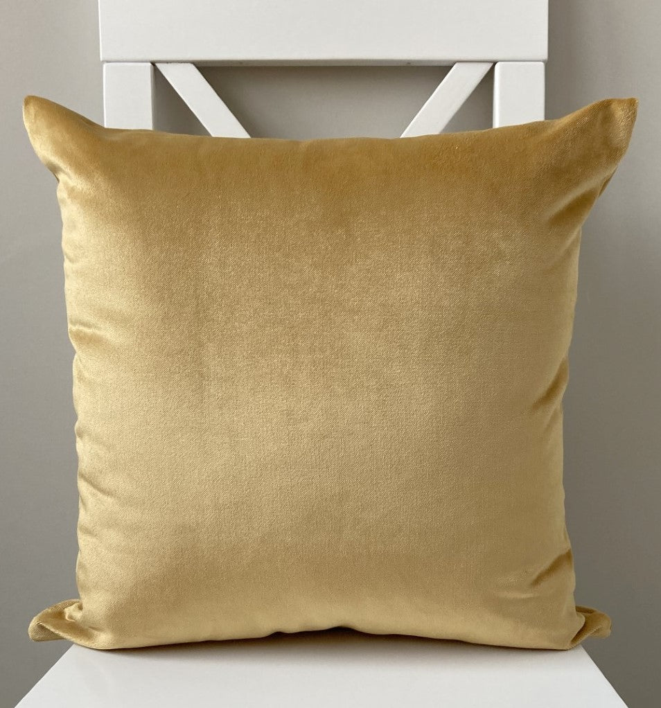 just cushions plush velvet cushion handmade in the uk ochre yellow